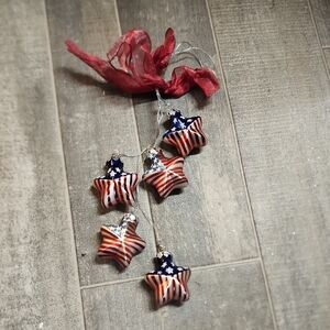Patriotic Star Ornaments with Ribbon